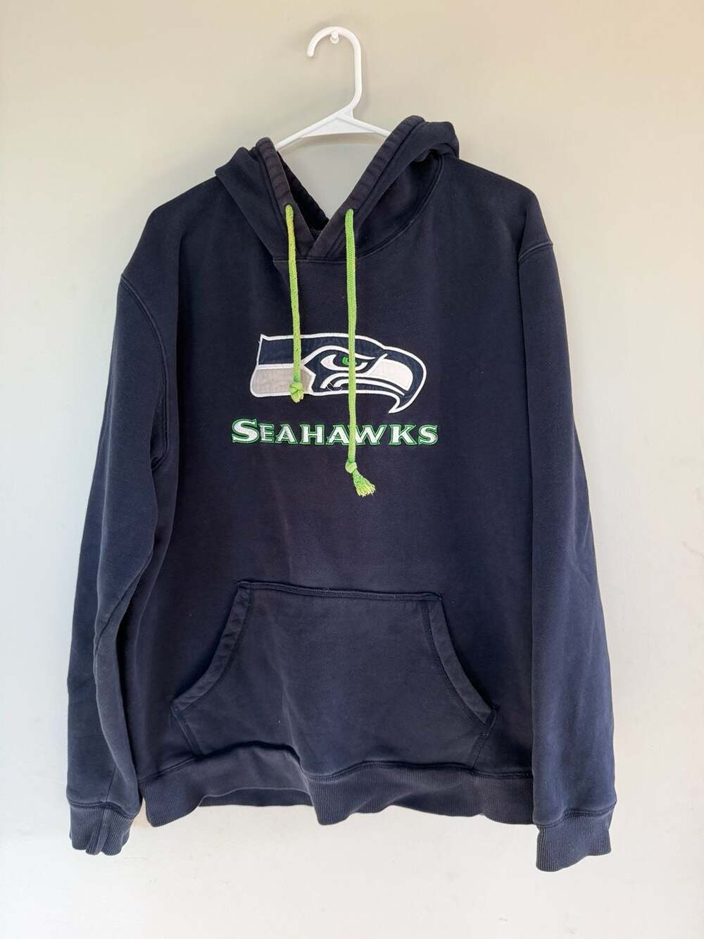Seattle Seahawks Hoodie Size M Navy Blue Applique
